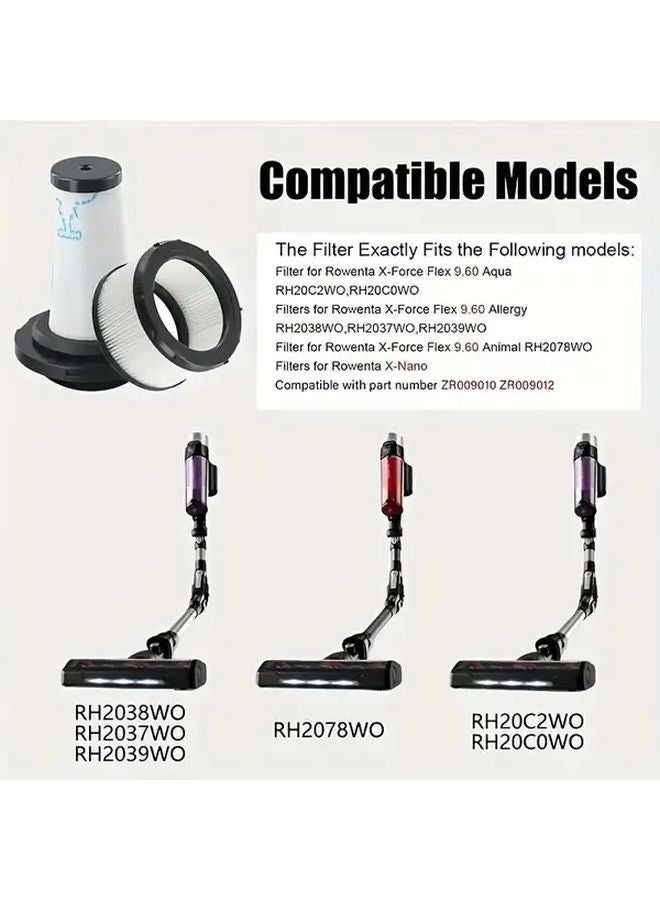 مرشح فراغ HEPA X Nano Essential ZR009010 ZR009012 لـ X Force Flex 9 60 مع عنصر المرشح الأمامي وشاشة المرشح الخلفي - Image 5