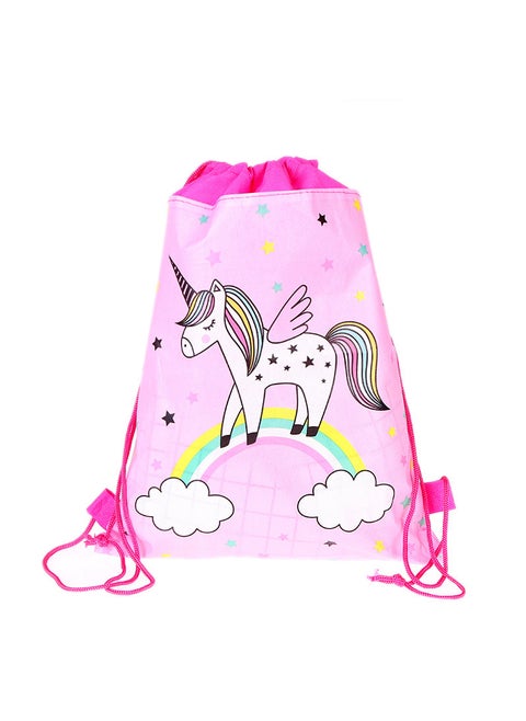 1 x 5 pcs Unicorn Mini Drawstring Pouch Non-Woven Storage Backpack Pony Unicorn Drawstring Pocket