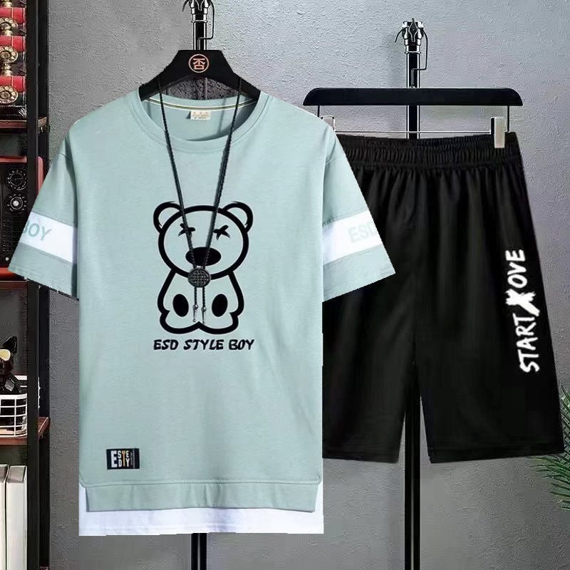Men'S Short-Sleeved Suit Summer Ice Silk Half-Sleeved Men'S T-Shirt Fashionable All-Match T-Shirt Student Clothes - Image 2