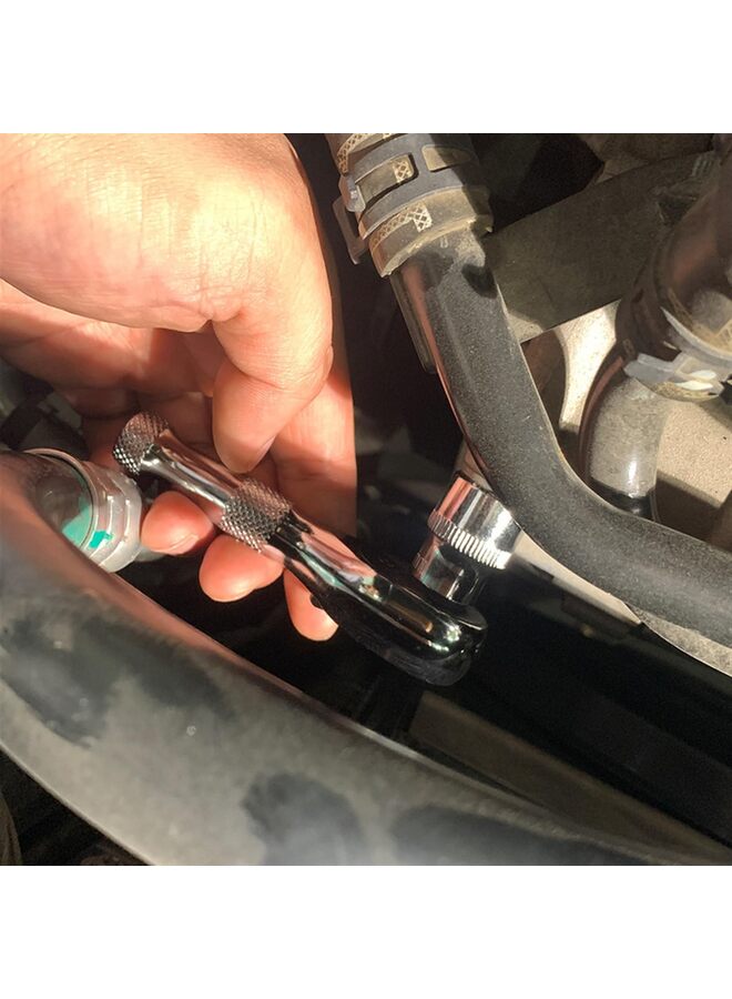 Mini Ratchet Wrench 72 Tooth Square Head Wrench 1/4 3/8 1/2 Inch Drive Short Ratchet Kit Quick Release Head - Image 3