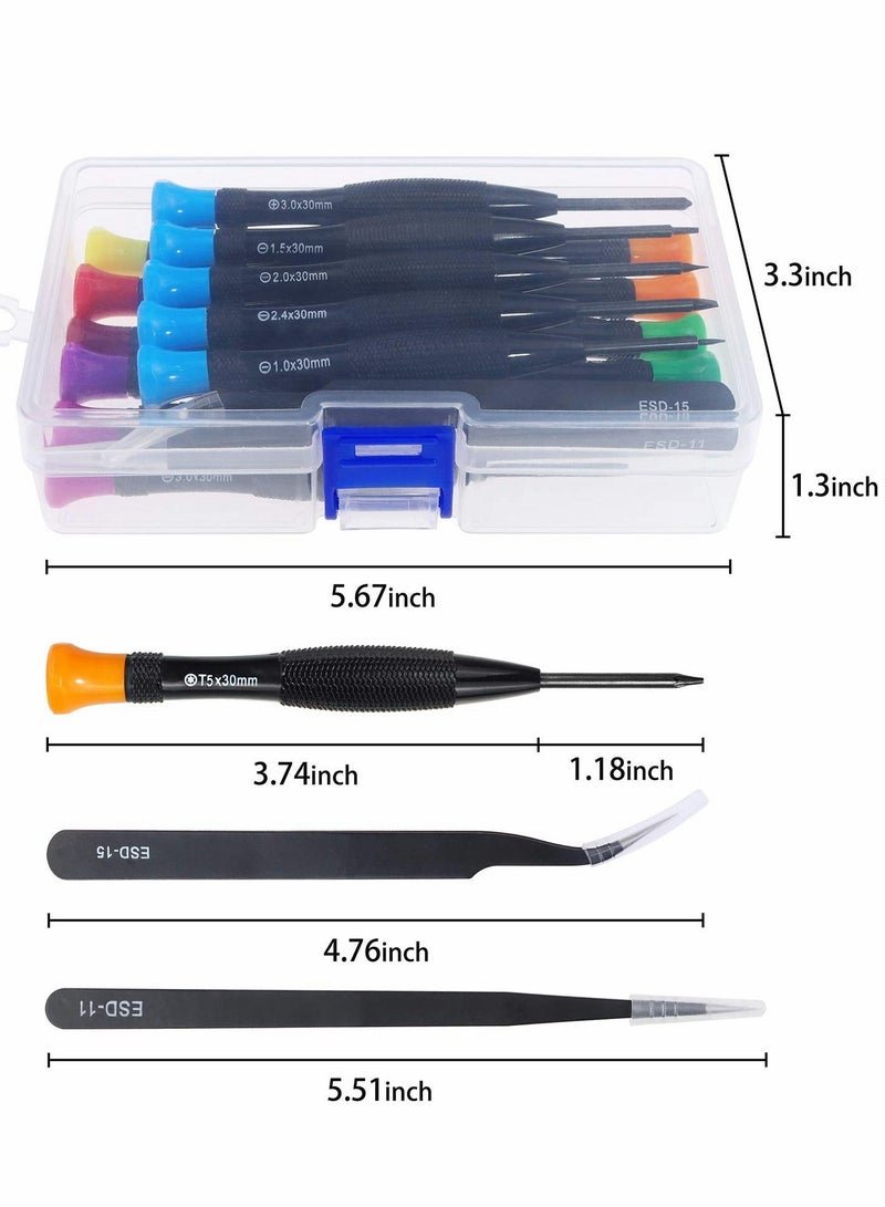 Y&D Screwdriver Kit 18Pcs Precision Magnetic Small Screwdrivers with Flathead Phillips Star Tweezers for Mobile Phone Smartphone Game Console Tablet PC Watch  - Image 5
