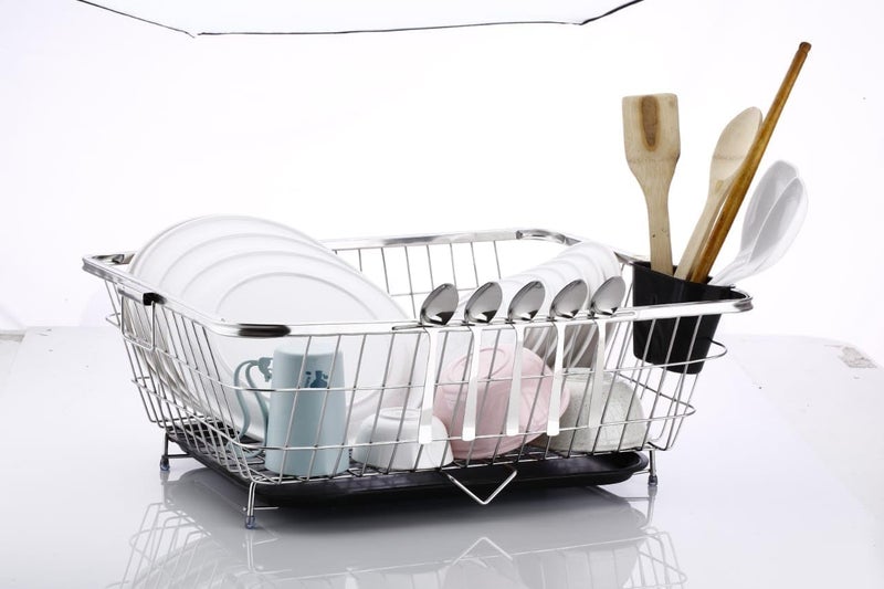 Swarni Dish Drying Rack Stainless Steel Dish Drainer Rack Organizer in Sink Drainage Rack Over SinkDish Drainer Basket Shelf on Counter with Stainless Steel Utensil Holder Large 594422cm - Image 4