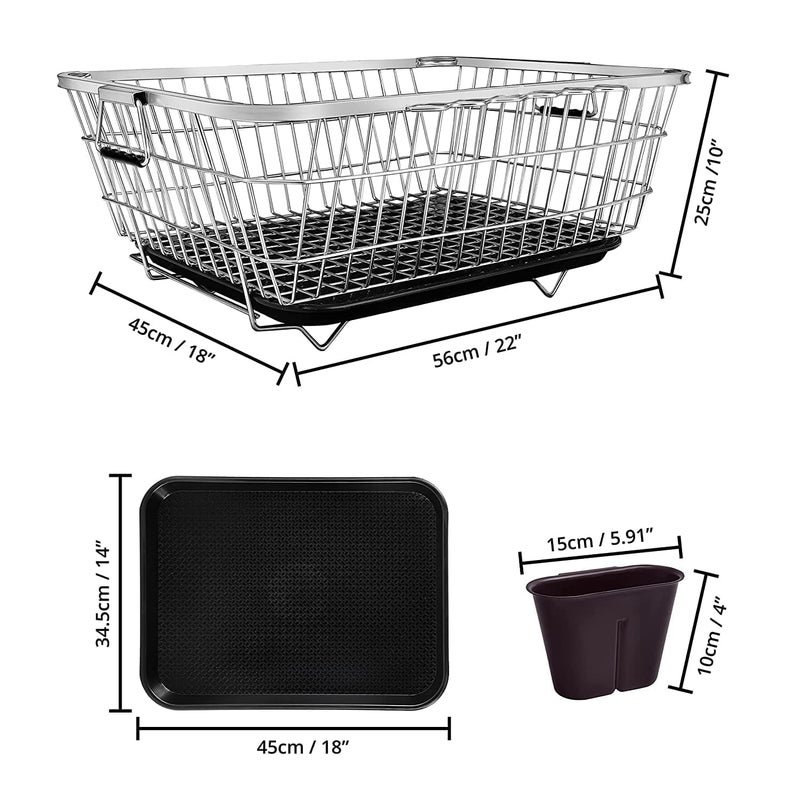 Swarni Dish Drying Rack Stainless Steel Dish Drainer Rack Organizer in Sink Drainage Rack Over SinkDish Drainer Basket Shelf on Counter with Stainless Steel Utensil Holder Large 594422cm - Image 2