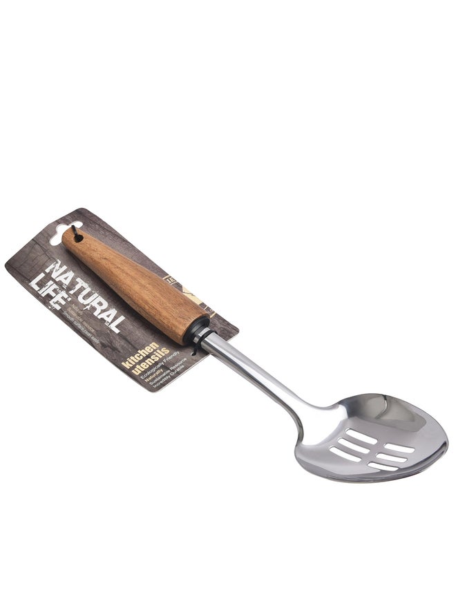 Natural Life Stainless Steel Slotted Serving Spoon - Image 2