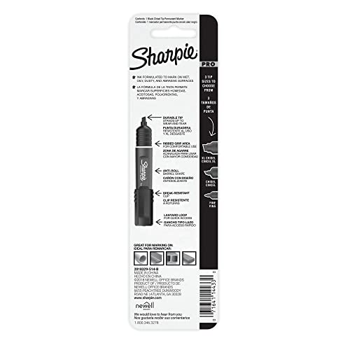 SHARPIE Pro Permanent Marker, Medium, Chisel Tip, Black Marker (2018329) - Image 3