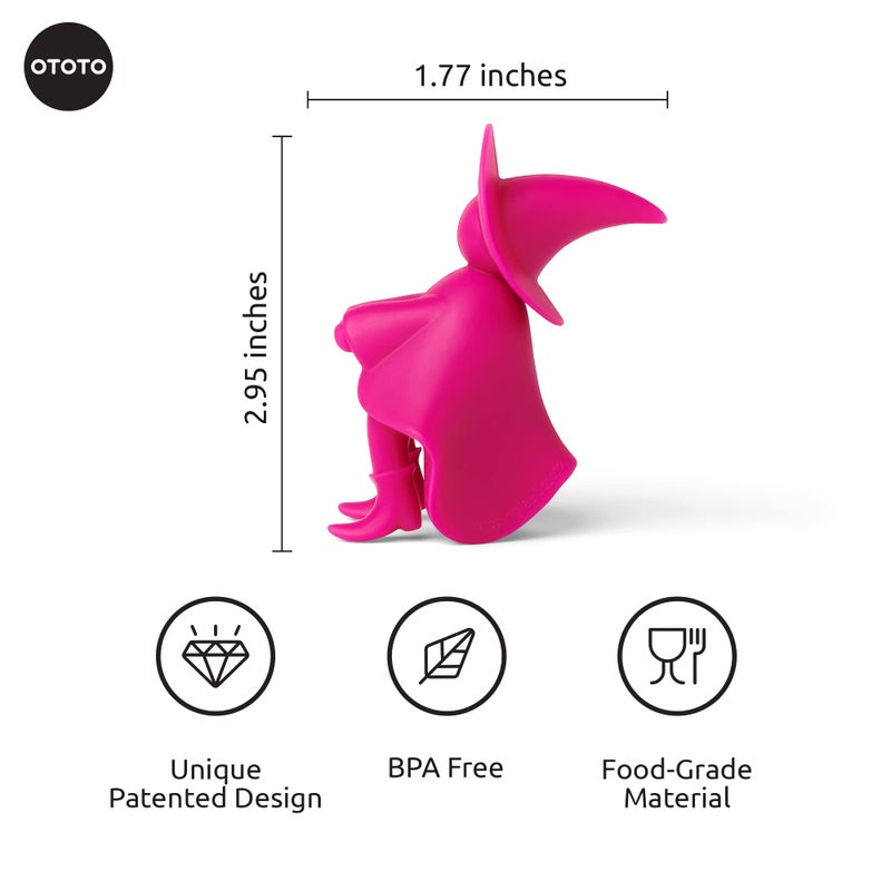 OTOTO Agatha Spoon Holder - Goth Cute Spoon Rest for Stove Top, Gothic, Spooky Cooking Gifts, Witchy Gifts, Cool Kitchen Gadgets, Halloween Gifts (Pink) - Image 2
