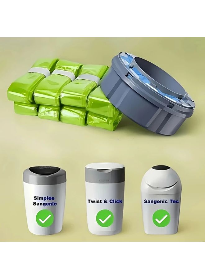 Yellow 7 Pieces Diaper Bucket Replacement Bags PEVA Material Easy Tear Durable Odorless - Image 1
