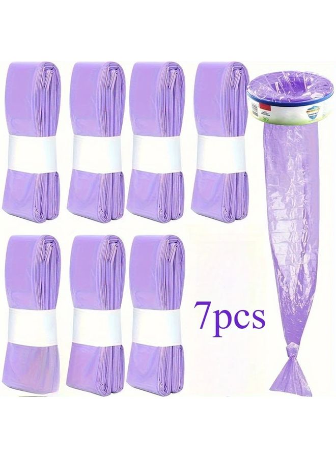 Yellow 7 Pieces Diaper Bucket Replacement Bags PEVA Material Easy Tear Durable Odorless - Image 5