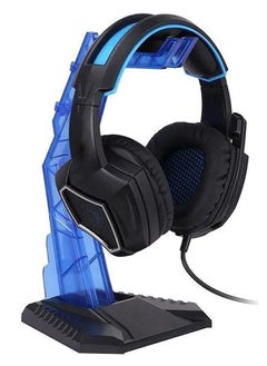 onikuma Gaming Headphone Stand -Anti-Slip Headset Holder -Durable Acrylic - Removable Detachable Design -Blue & Black  - Image 2