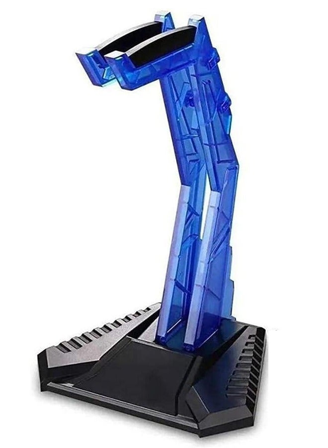 onikuma Gaming Headphone Stand -Anti-Slip Headset Holder -Durable Acrylic - Removable Detachable Design -Blue & Black - Image 3