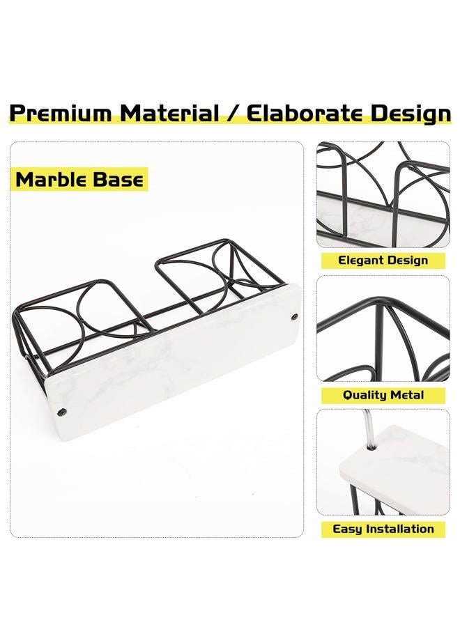 Winmien Napkin Holder with Marble Base, Freestanding Guest Towel Paper Dispenser for Table, Modern Metal Napkin Stand, Ideal for All Kitchen Bathroom Vanity, Kitchen Decor Accessories (Matte Black) - Image 4