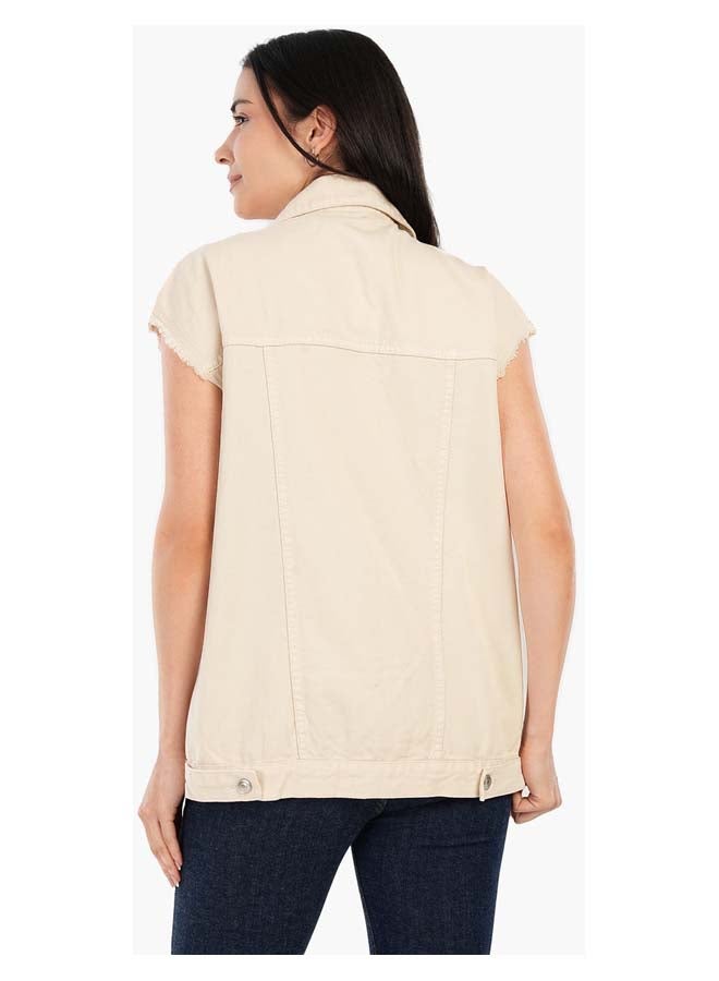 Carina Raw Hem Denim Vest  - Image 3