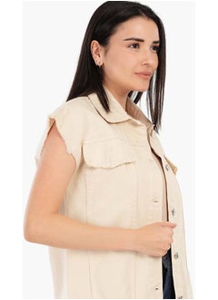 Carina Raw Hem Denim Vest  - Image 4