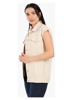 Carina Raw Hem Denim Vest  - Image 2