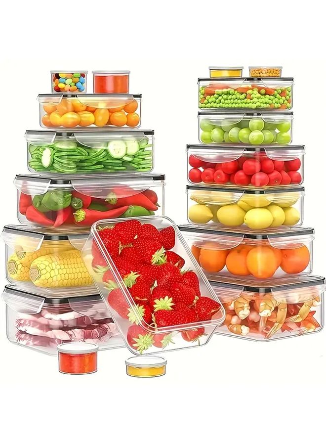8 Pcs Set Kitchen Food Storage Containers With Lids For Vegetables Fruits Snacks Microwaveable - Image 2