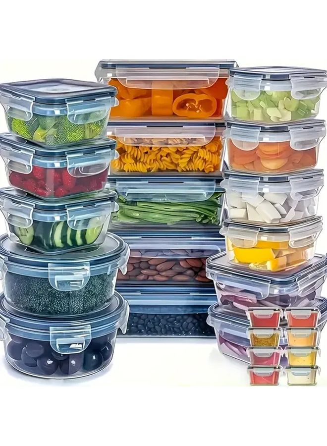 8 Pcs Set Kitchen Food Storage Containers With Lids For Vegetables Fruits Snacks Microwaveable - Image 1