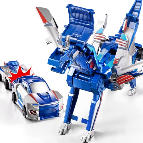 KIZONLY Collision Transforming Dinosaur Car Toy 2 in 1 Magnet Cars Transform into Dinosaur Toys Fun Robot Dinosaur Toy Cars Birthday Gift for Kids Boys Girls Age 46 612 Year Old - Image 1