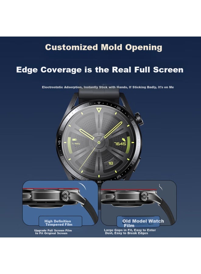 Smorss مناسب لـ Huawei Watch Gt3 فيلم حماية Huawei Watch Gt3 فيلم مقوى بكامل الغراء فيلم ساعة مضاد للخدش ومقاوم للسقوط غطاء شاشة كاملة 46mm - Image 2