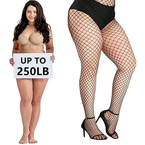 Buauty 3 pcs black fishnet stockings for women, fishnet tights plus size one size fit all - Image 3