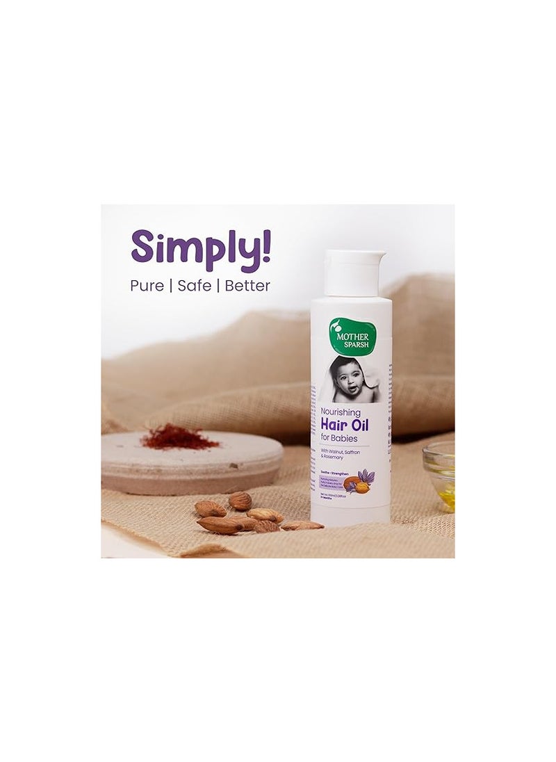 Mother Sparsh Mother Sparsh Nourishing Baby Hair Oil | Soothe & Nourishes Delicate Baby Scalp | Suitable Hair Oil for Newborns | Paraben Free, Sulphate Free- 100ml  - Image 4