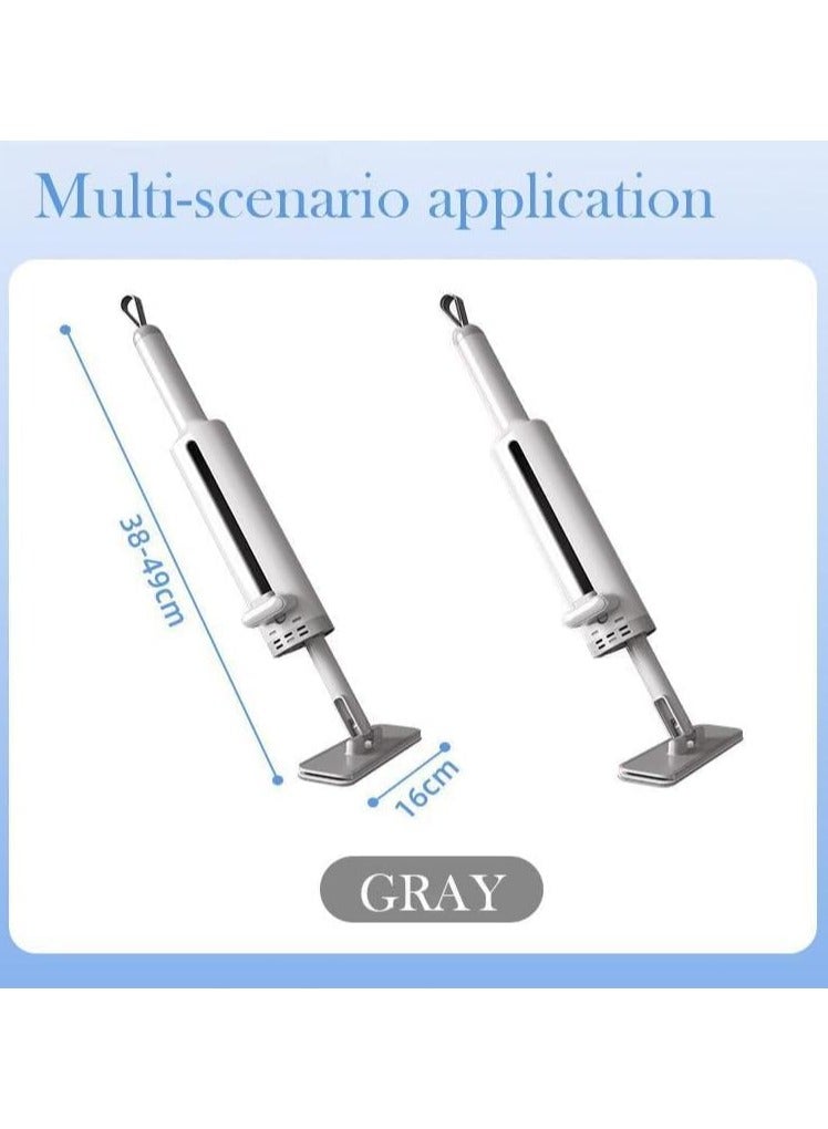 Mini Mop Portable，Short Handle Mop，Desktop Cleaning Mop with Crevice Cleaning Brush,Silicone Squeegee and 2 Reusable Microfiber Pads for Bathroom Kitchen - Image 2