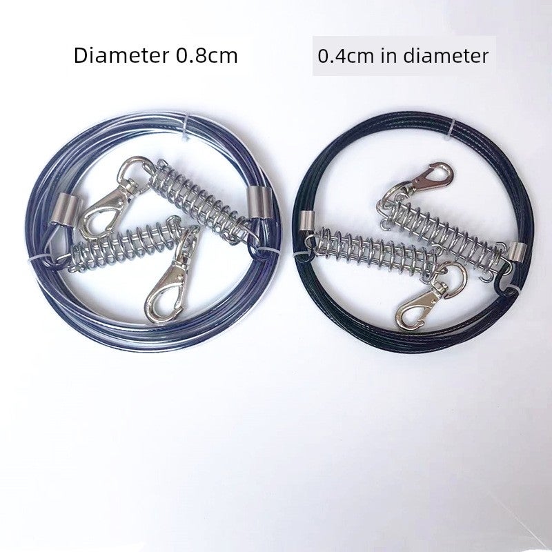 Wire anti-bite dog chain, large dog, medium dog, small dog collar, leash, one-to-two explosion-proof leash - Image 5