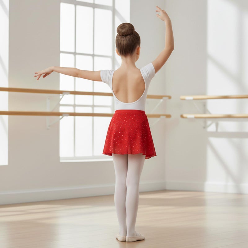 Gogokids Girls Dance Ballet Skirt, 3 Pack Tutu Skirts Fluffy Ballet Dress for Toddlers/Little Girls (130/6-7 Years) Red - Image 4