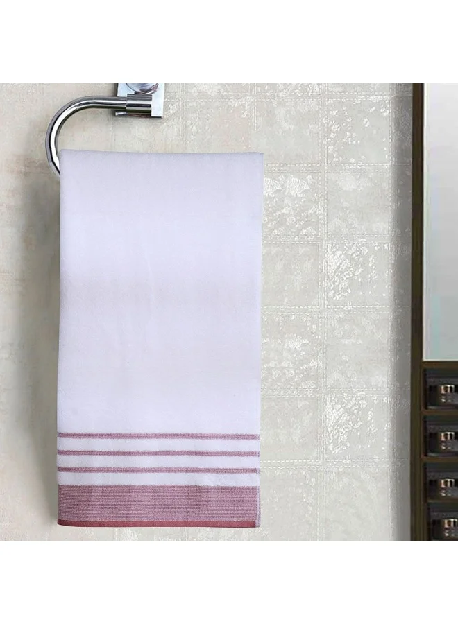 DANUBE HOME Reinheart Hand Towel White/Rust 50X80Cm | Performance Fiber Quick Dry Plush Bathsheet | Ultra Soft Highly Absorbent Daily Usage Towels For Bathroom Kitchen