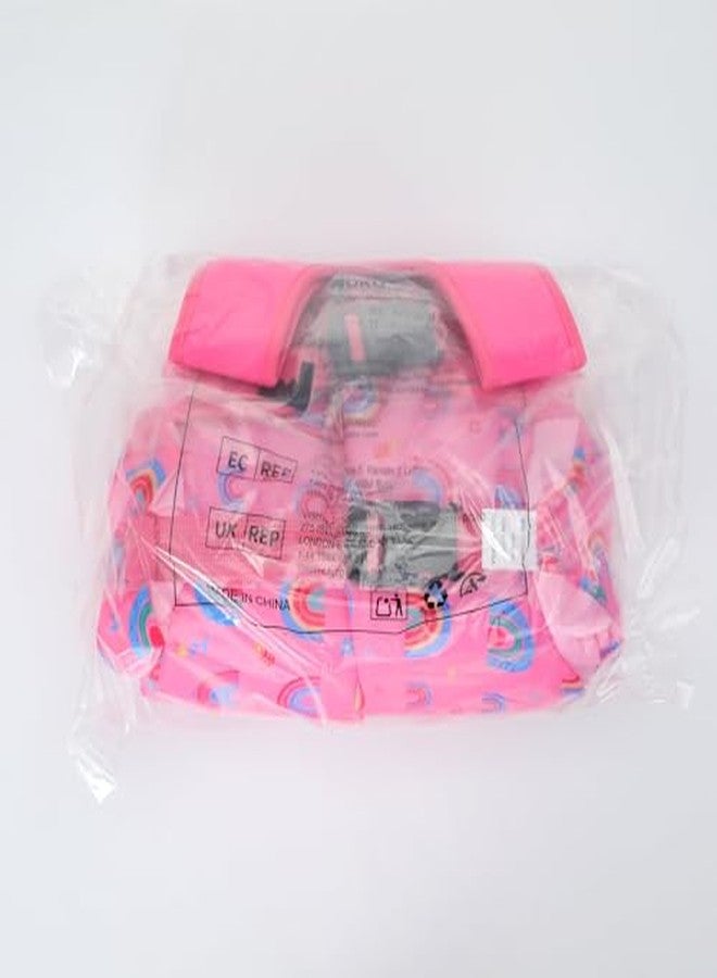 MoKo Toddler Swim Vest for Kids, Arm Floaties for Toddler 20-30-50 lbs, Water Wings with Emergency Whistle, Cute Arm Band Pool Floaties Swim Training Equipment for Beach, Pool, Deep Pink Rainbow - Image 5