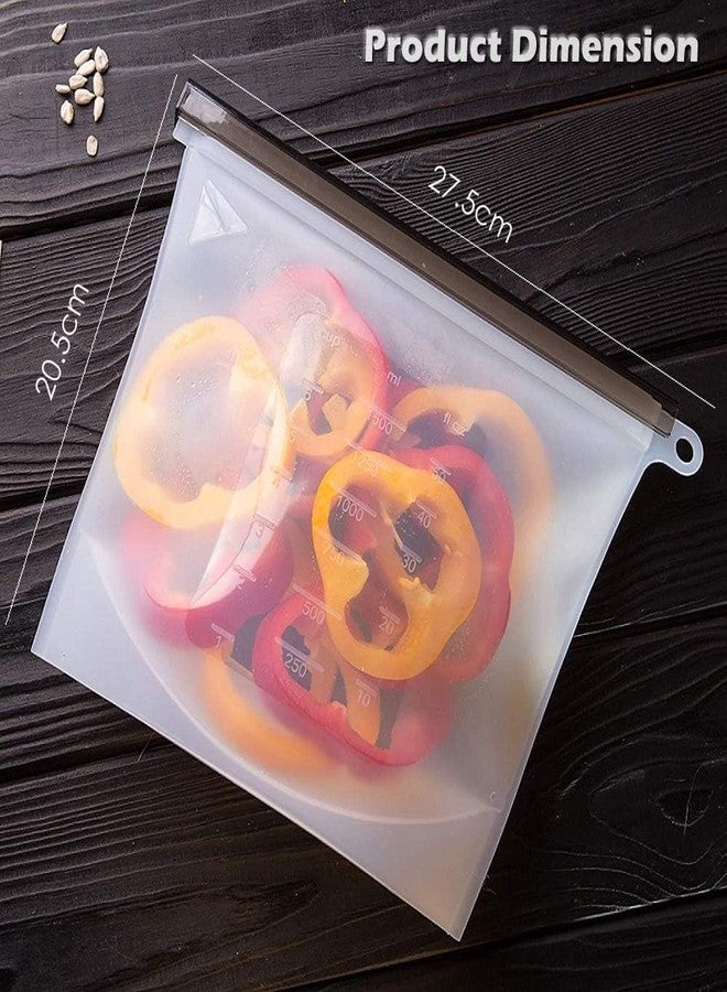 MOBDESK Reusable Food Storage Bags, Ziplock Food Storage Bag, Sandwich Bags, Lunch Snack Bags, Makeup Travel Home Organization Freeze Organizer Vegetables Bag Fruits Pouches Pack of 4 - Image 5