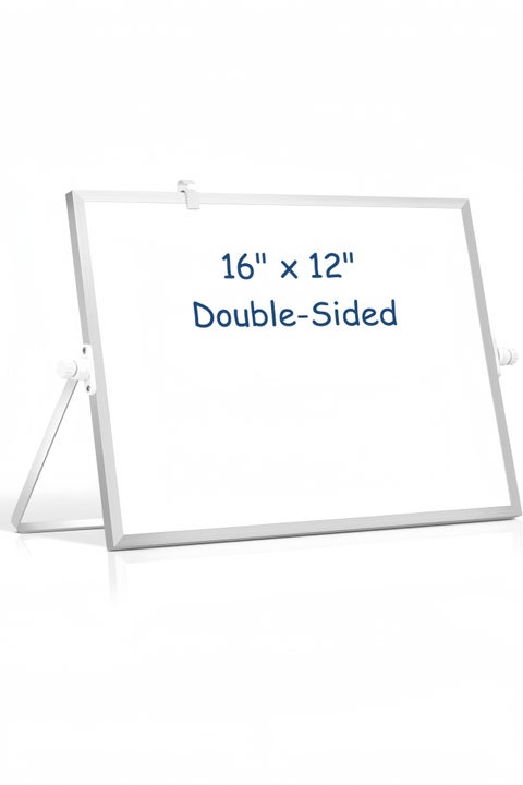 Dry Erase White Board Double-Sided Magnetic Whiteboard with Stand, Portable White Board Easel 12*16"