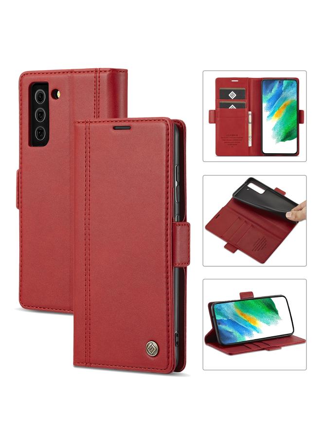 The Bros Case For Samsung Galaxy S21 FE 5G Magnetic Buckle PU + TPU Horizontal Flip Leather Case with Holder & Card Slots & Wallet