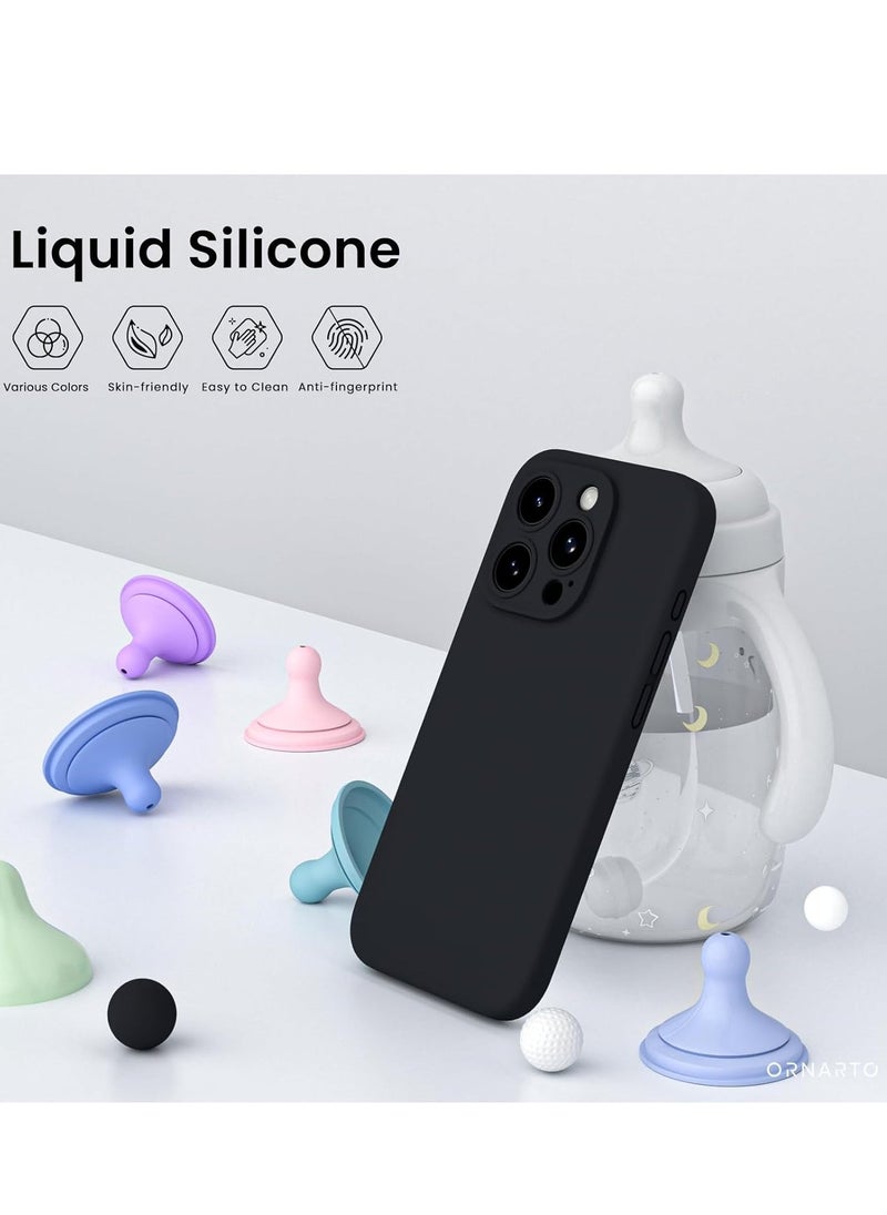 Raxoom Compatible with iPhone 15 Pro Max Case Shockproof with 2pcs Screen Protectors, Waterproof Liquid Silicone Rubber Full Cover Protective Case for iPhone 15 Pro Max 6.7 inch-Black - Image 1