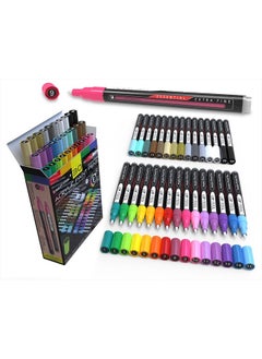 Acrylic Paint Pens Assorted Vibrant Markers for Rock Painting, Canvas, Glass, Mugs, Wood, Fabric, Metal, Ceramics. Non Toxic, Quick Dry, Multi-Surface, Lightfast (EXTRA FINE)