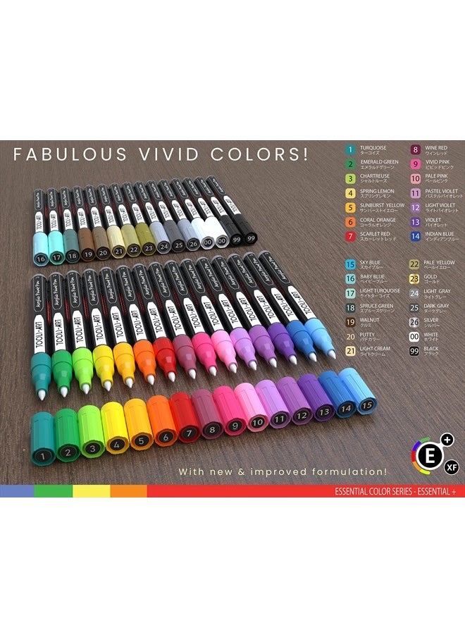 TOOLI-ART - Acrylic Paint Pens Assorted Vibrant Markers for Rock Painting, Canvas, Glass, Mugs, Wood, Fabric, Metal, Ceramics. Non Toxic, Quick Dry, Multi-Surface, Lightfast (EXTRA FINE) - Image 1