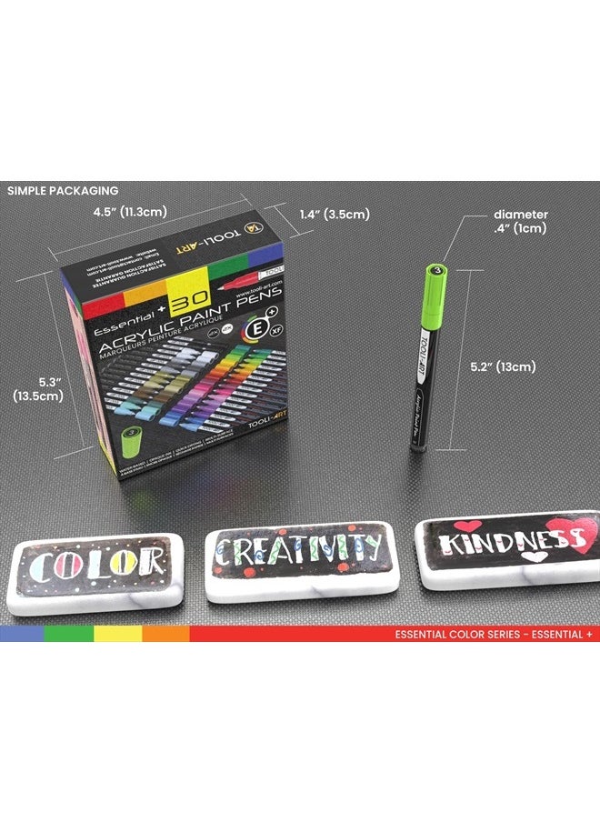 TOOLI-ART - Acrylic Paint Pens Assorted Vibrant Markers for Rock Painting, Canvas, Glass, Mugs, Wood, Fabric, Metal, Ceramics. Non Toxic, Quick Dry, Multi-Surface, Lightfast (EXTRA FINE) - Image 1
