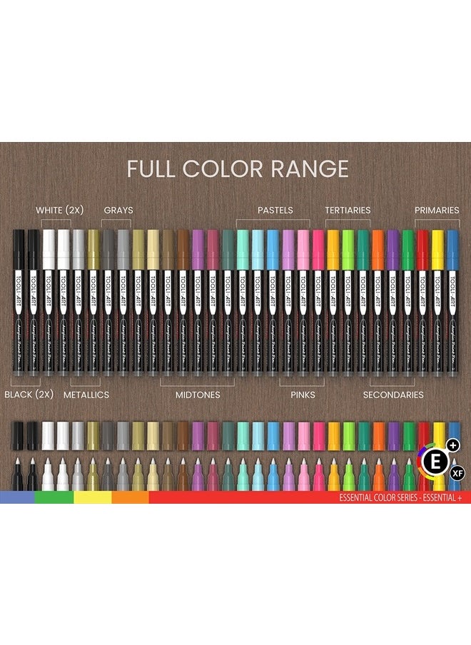TOOLI-ART - Acrylic Paint Pens Assorted Vibrant Markers for Rock Painting, Canvas, Glass, Mugs, Wood, Fabric, Metal, Ceramics. Non Toxic, Quick Dry, Multi-Surface, Lightfast (EXTRA FINE) - Image 1