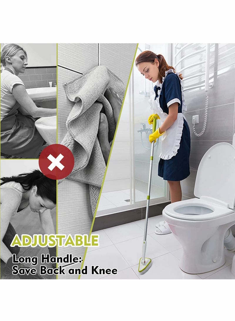 Barakah Cleaning Brush, 2 in 1 Tub Tile Scrubber Brush Sponge with 46'' Extendable Long Lightweight Handle, Rotatable Detachable Stiff Bristles Scrub Brush for Kitchen Shower Bathtub Floor - Image 2