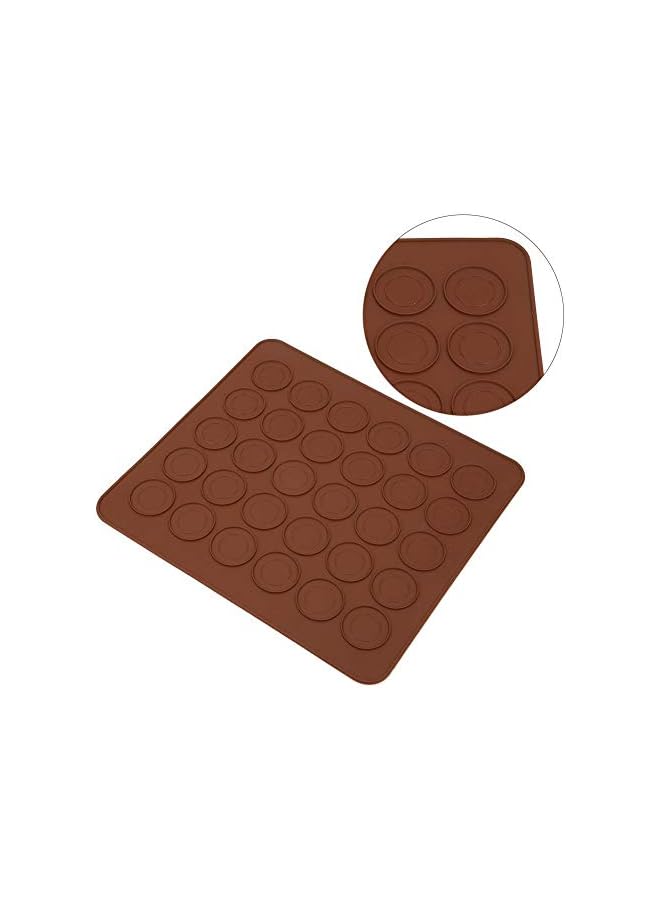 S-TOP Macaron Silicone Mat, 2Pcs 30 Holes Non-Stick Macaron Pad Baking Mat Mould Oven Mat for Making Cake/Pudding/Chocolate, Kitchen Baking Tool Accessory - Image 4