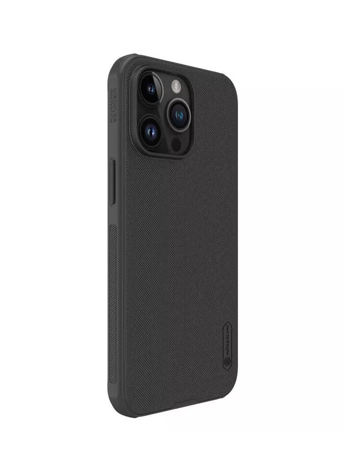 Nillkin Super Frosted Shield Pro Case for Apple iPhone 15 Pro Max (6.7") - Hard Back with Soft TPU Border, Shock Absorber Design, Raised Bezel for Camera Protection - Premium Matte Finish in Black  - Image 3