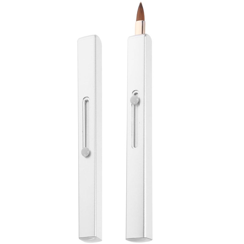 2pcs Retractable Lip Brush Set Single-head Lipstick Applicator Lip Gloss Brush for Women with Cap and Travel Use - Image 1