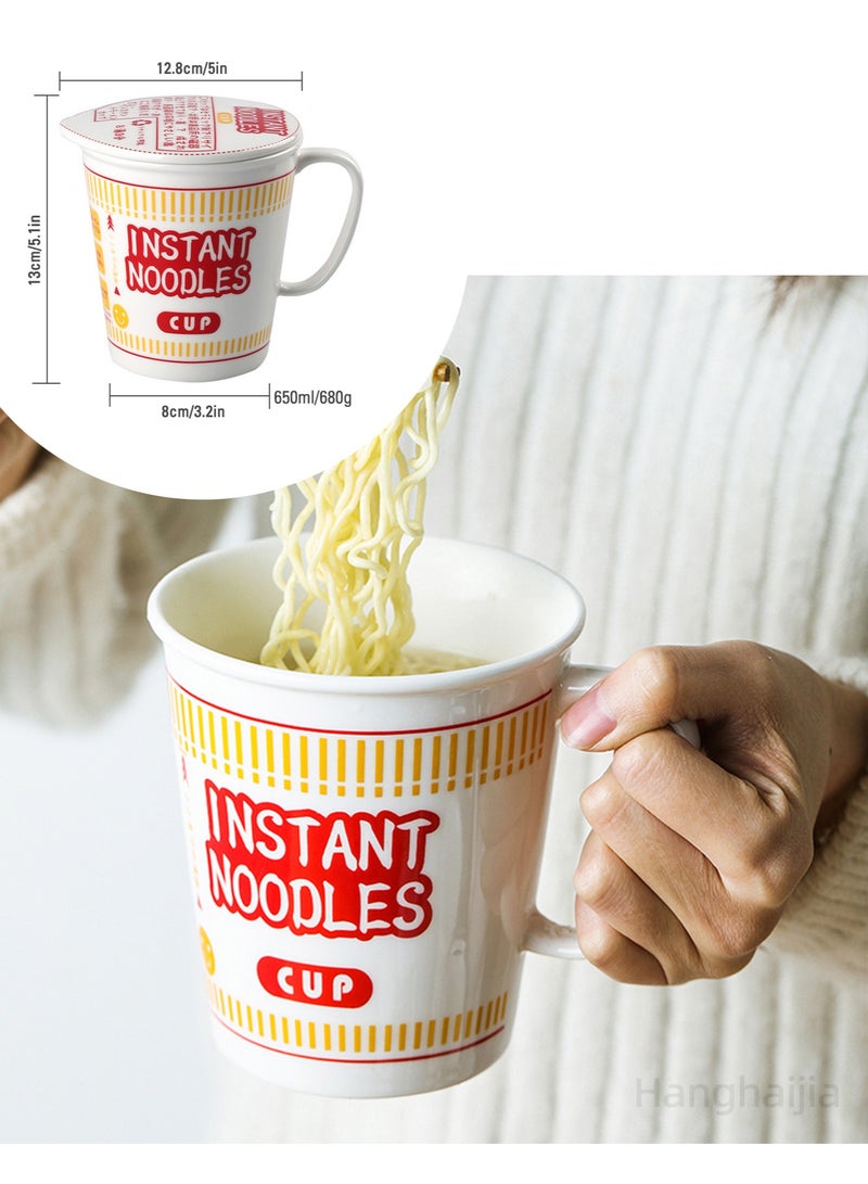 هانغهايجيا وعاء شوربة نودلز رامين سيراميك فوري مع غطاء - Image 2