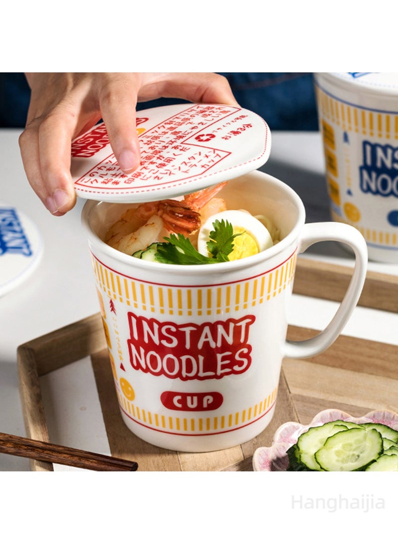 هانغهايجيا وعاء شوربة نودلز رامين سيراميك فوري مع غطاء - Image 3