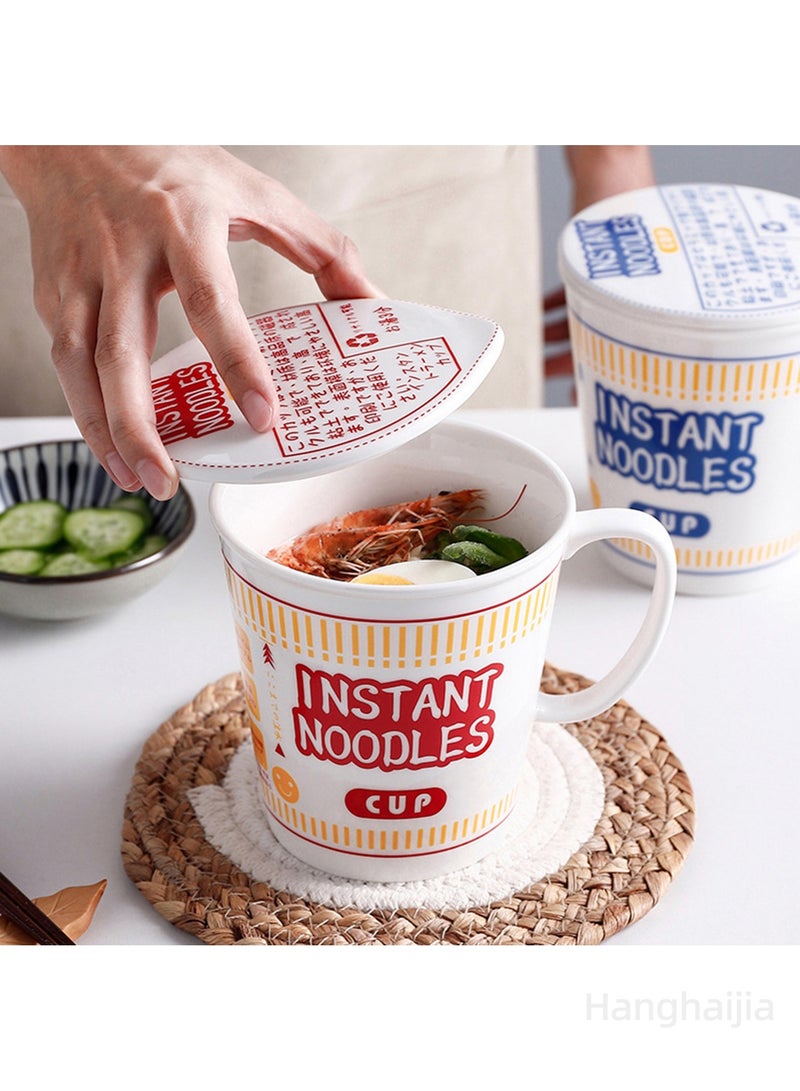 هانغهايجيا وعاء شوربة نودلز رامين سيراميك فوري مع غطاء - Image 4