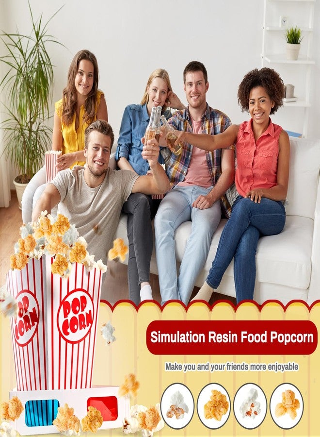 Junkin 240 Pieces Fake Popcorn Decor Resin Artificial Miniature Popcorn Resin Food Props Pendant for Keychain Earring Making DIY Birthday Party Photo Props Small Models (Mixed) - Image 3