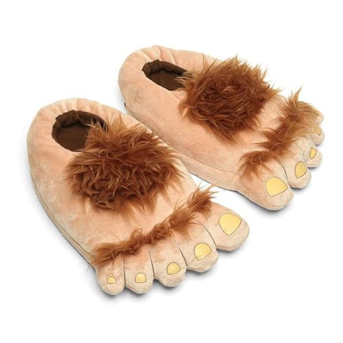 Ibeauti Womens Furry Monster Adventure Slippers, Comfortable Novelty Warm Winter Hobbit Feet Costume Gift Slippers for Teens Adults - Image 1