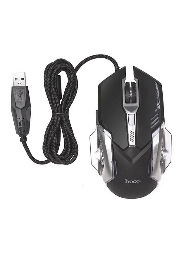 Hoco - RGB LED Backlit Ergonomic Gaming 108 Keys Wired PC Keyboard and Mouse Set Black - Image 1