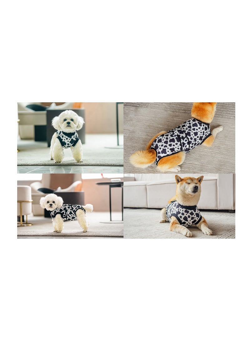 Dog Surgery Recovery Suit Female Male Onesie for Spay Neuter Substitute E Collar Cone Anti-Licking Breathable Medium Dogs Cow M - Image 2