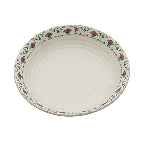 Miah Decor Stoneware Md-273 Handcrafted Meadow Fresh Shallow Serving Bowl, 9", Multicolor - Image 2