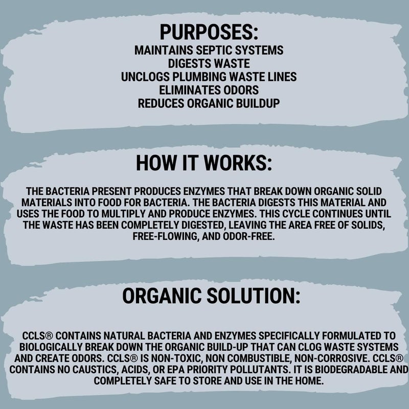 ccls Septic Tank and Cesspool Treatment Additive/Organic Enzyme Producing Bacteria/Non-Toxic/Non-Hazardous/Non-Corrosive (6-Quarts) - Image 4